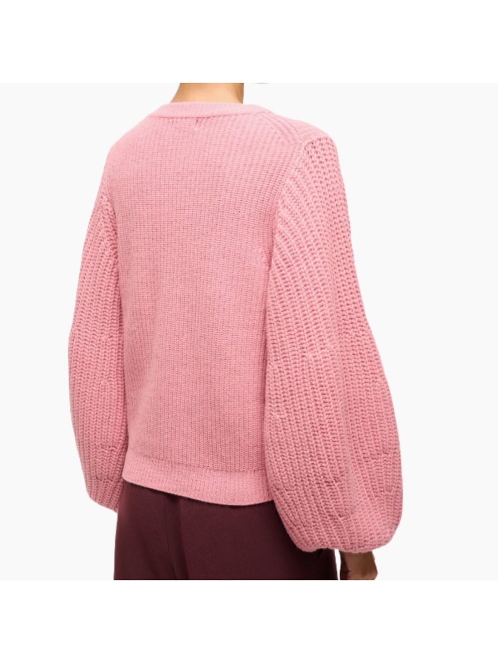 Staud Pink Balloon Sleeve Sweater